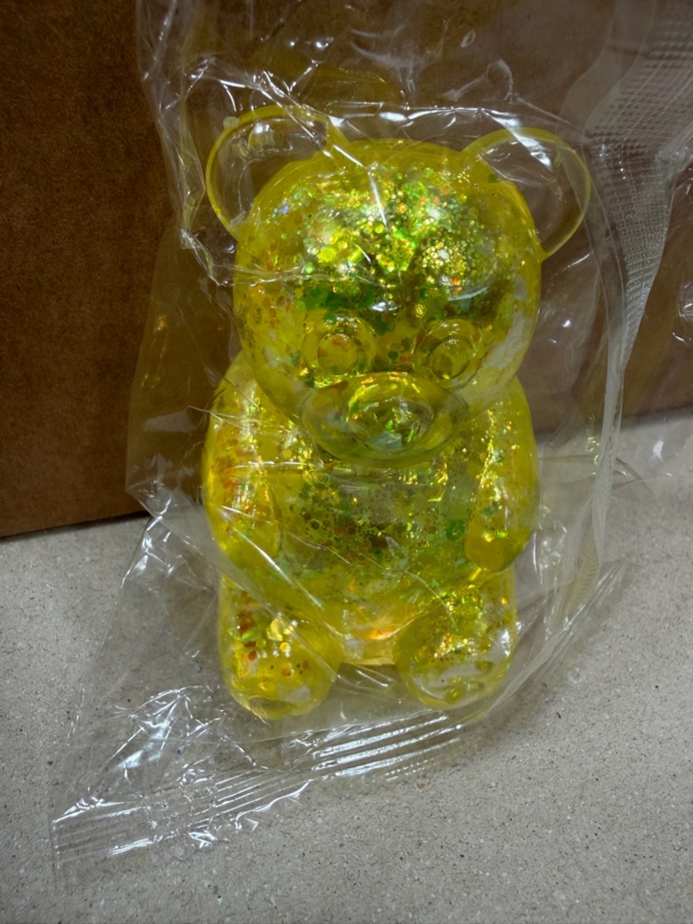 Yellow Glitter Bear squishy toy bear stress toy squishy bear toy sensory toy